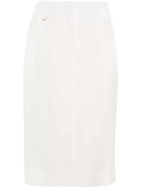 Fustă midi Jacquemus până la genunchi alb