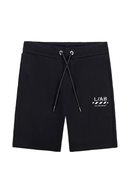 Pantaloni scurți L/ab C/o Off-white cu imagine alb