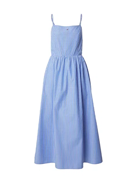 Tommy Jeans Rochie Crinkle Strap Maxi albastru regal alb