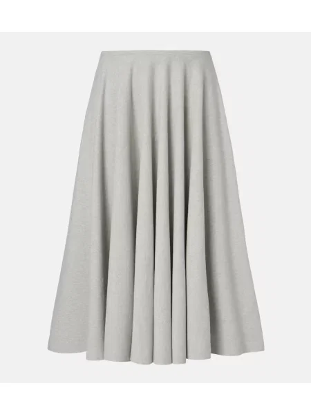 Fustă midi Norma Kamali până la genunchi gri