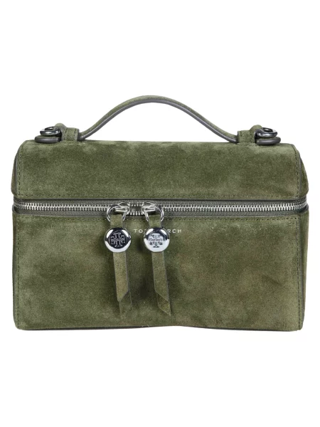Top Tory Burch zamszowy zielony