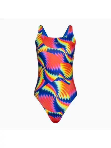 Speedo plavky Allover Digital Leaderback watermelon/flare pink/man peel/lemon drizzle růžové