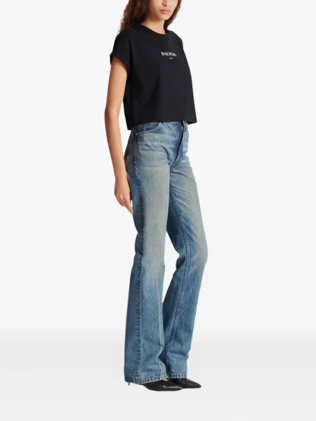 Tricou Balmain cu imagine scurt negru