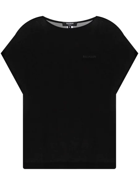 Tricou Balmain cu broderie negru