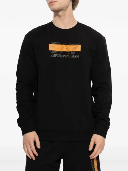 Lung hanorac Ea7 Emporio Armani cu imagine negru