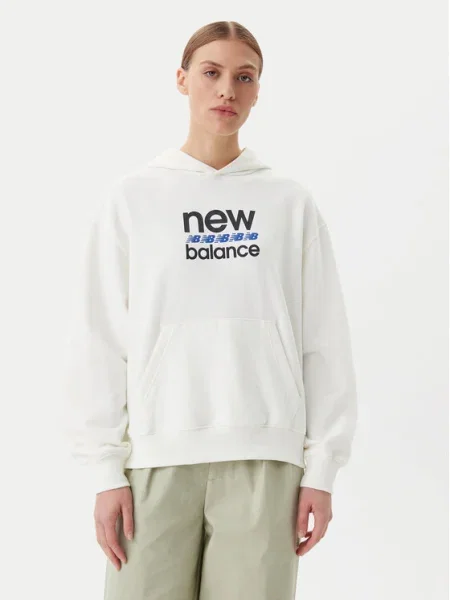 New Balance Bluză Sport Graphic alb