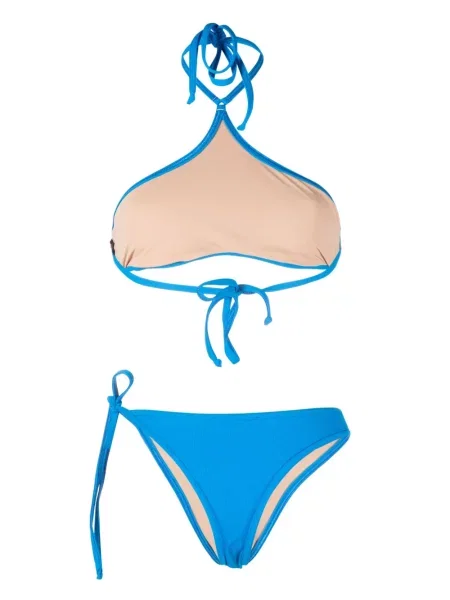 Megztas briaunotas bikinis Andreadamo mėlyna