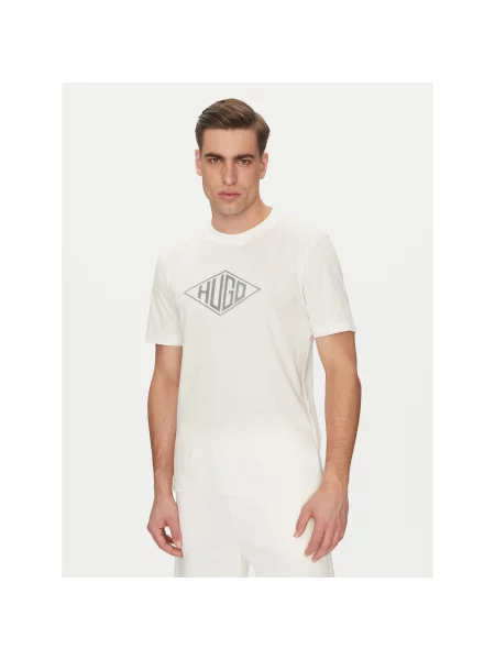 HUGO T-shirt Dalendi Écru Regular Fit
