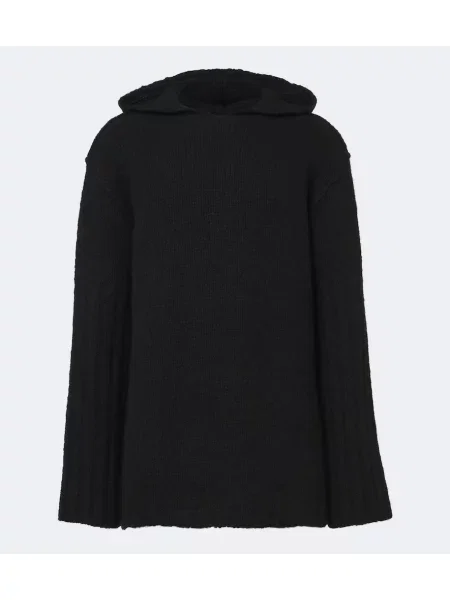 Pulover Rick Owens de mătase cu glugă negru