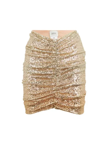 Spódnica mini Pinko z cekinami żółta