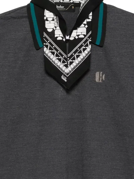 Tricou polo Kolor cu broderie gri