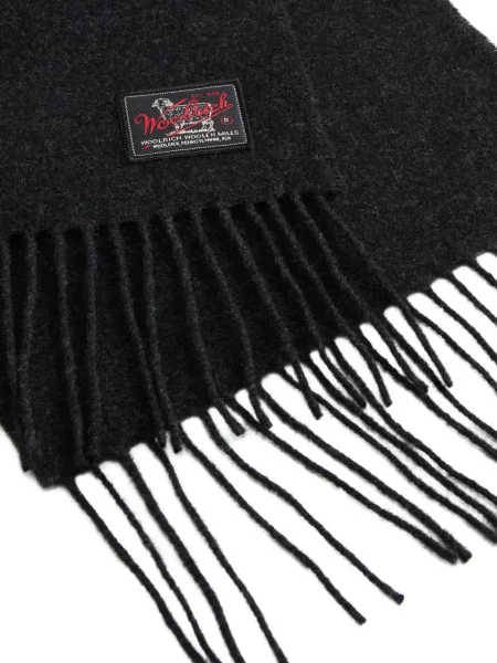 Vlněný šál Woolrich s třásněmi šedý