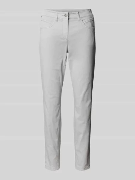 Jeansy o kroju slim fit z 5 Luisa Cerano srebrne