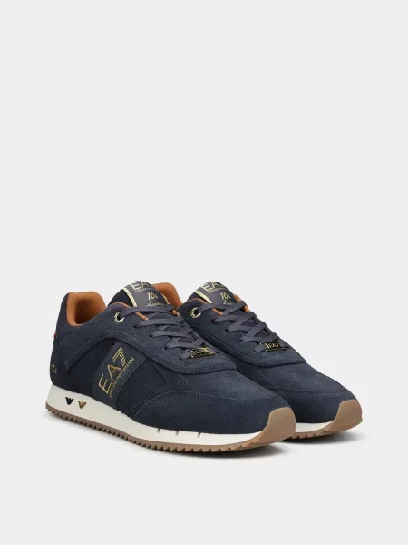 Кожаные повседневные кроссовки Ea7 синие