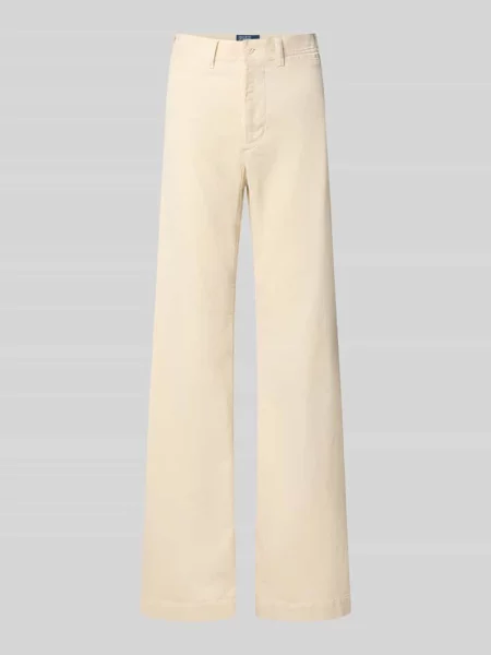 Szerokie spodnie sztruksowe z mieszanki bawełny Polo Ralph Lauren białe