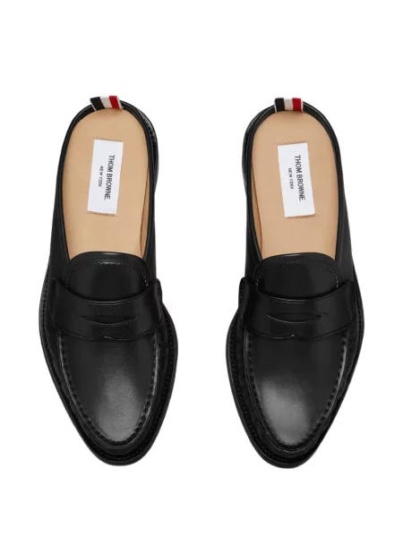 Papuci tip mules Thom Browne din piele negru