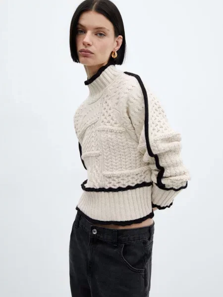 MANGO Shadow Светр Молочний