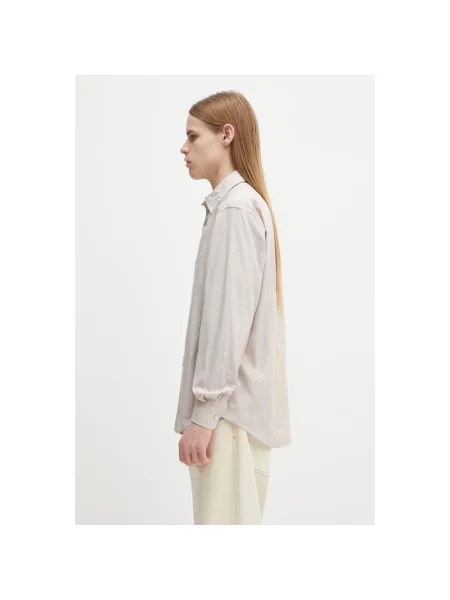 Aries koszula Lace Overprinted Poplin Shirt beżowa