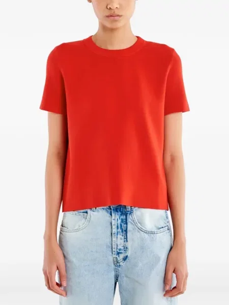 Tricou Vicolo cu decolteu rotund scurt roșu