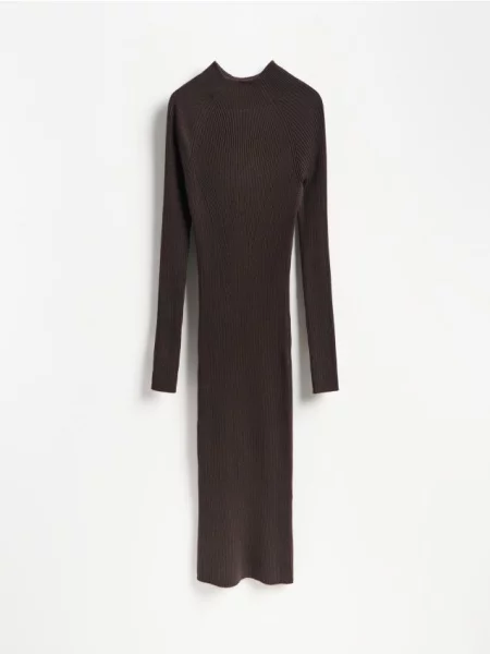 Reserved Rochie maxi din jerseu cu conținut ridicat de maro