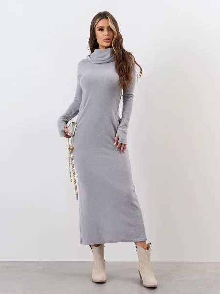 Вовняна Сукня максі ISSA Plus сірий