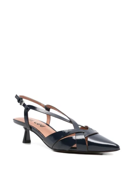 Papuci tip mules Bibi Lou din piele albastru
