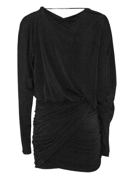 Rochie mini The Andamane cu decolteu în V drapată de costum negru