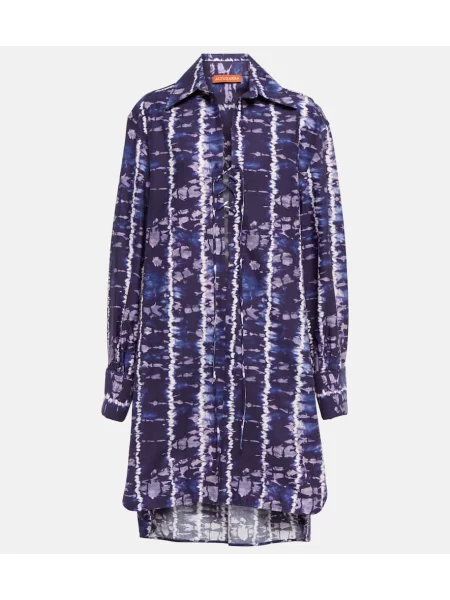 Sukienka koszulowa Altuzarra z nadrukiem garniturowa niebieska