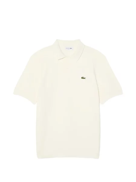 Polo Lacoste scurt alb