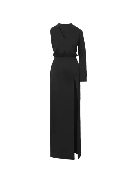 Rochie maxi Il Volo cu crăpătură de costum negru