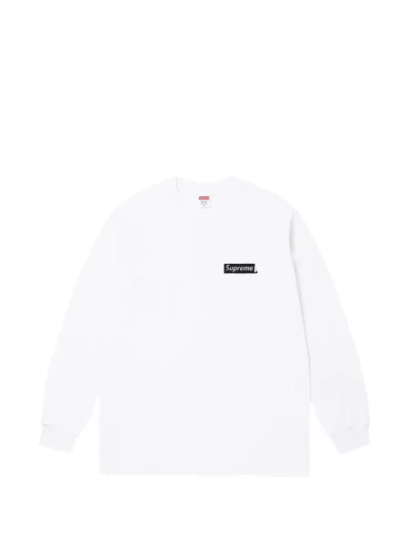 Lung tricou Supreme cu imagine alb