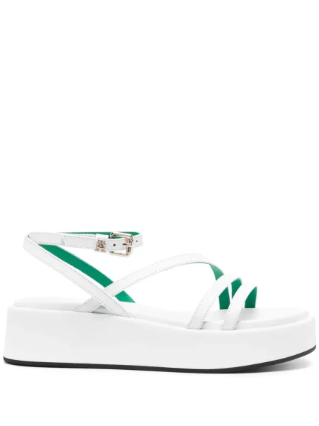 Sandale Tommy Hilfiger din piele cu platformă alb