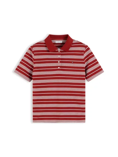 TOMMY HILFIGER Póló tűzpiros fehér