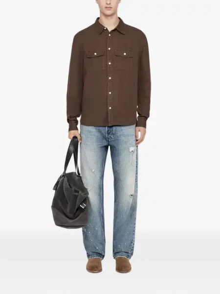 Košeľa Allsaints hnedá