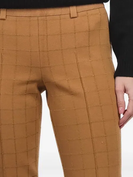 Pantaloni High Sport în carouri maro