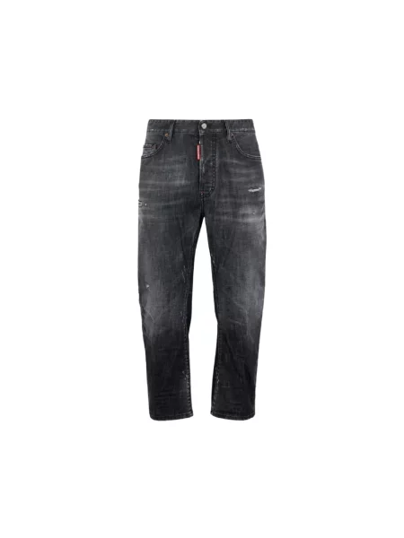 Jeansy straight leg Dsquared2 czarne