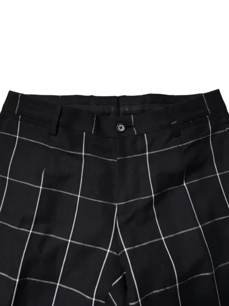 Kostkovaný dvouřadý oblek Dolce & Gabbana černý