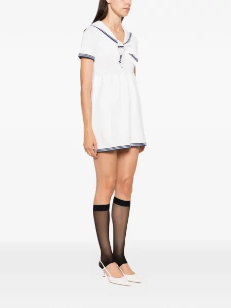 Gulerat rochie mini Shushu/tong cu funde alb