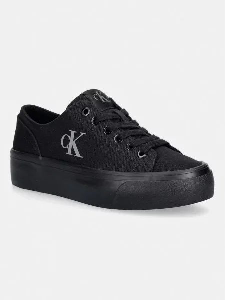 Calvin Klein VULC FLATFORM LOW CANVAS MG teniși pentru femei negru