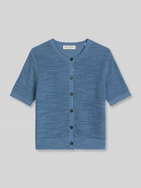 Kardigan rozpinany o kroju loose fit z mieszanki bawełny i lnu Marc O'polo