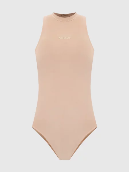 Боді з логотипом Vetements бежеве