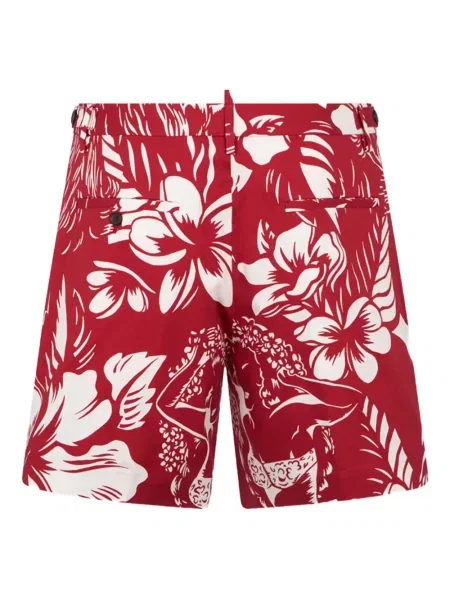 Pantaloni scurți Dsquared2 cu model floral cu imagine roșu