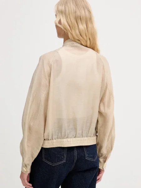 Lola Casademunt kurtka z dodatkiem lnu beżowa