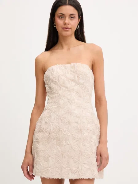 Bardot rochie evazată bej