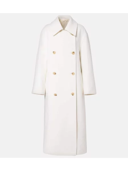 Płaszcz Toteme wełniany dwurzędowy biały