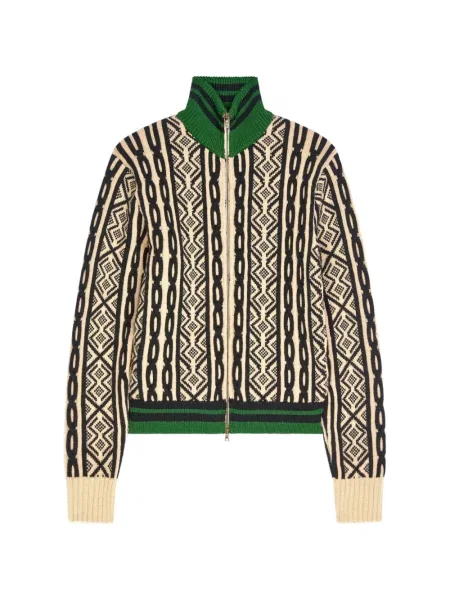 Cardigan Dries Van Noten cu imprimeu geometric