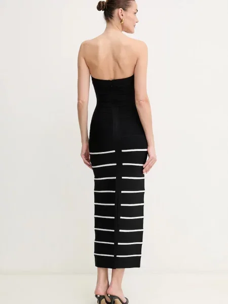 Herve Leger rochie Cameron midi mulata negru