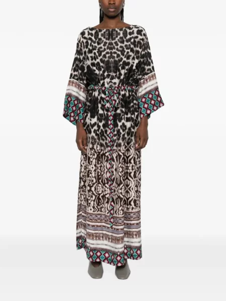 Rochie maxi Pierre-louis Mascia de mătase cu imagine cu model leopard