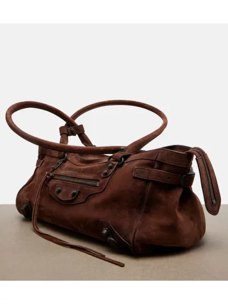 Geantă Balenciaga din piele de căprioară maro