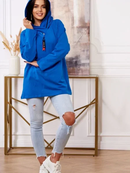 Tunică Kesi cu glugă albastru